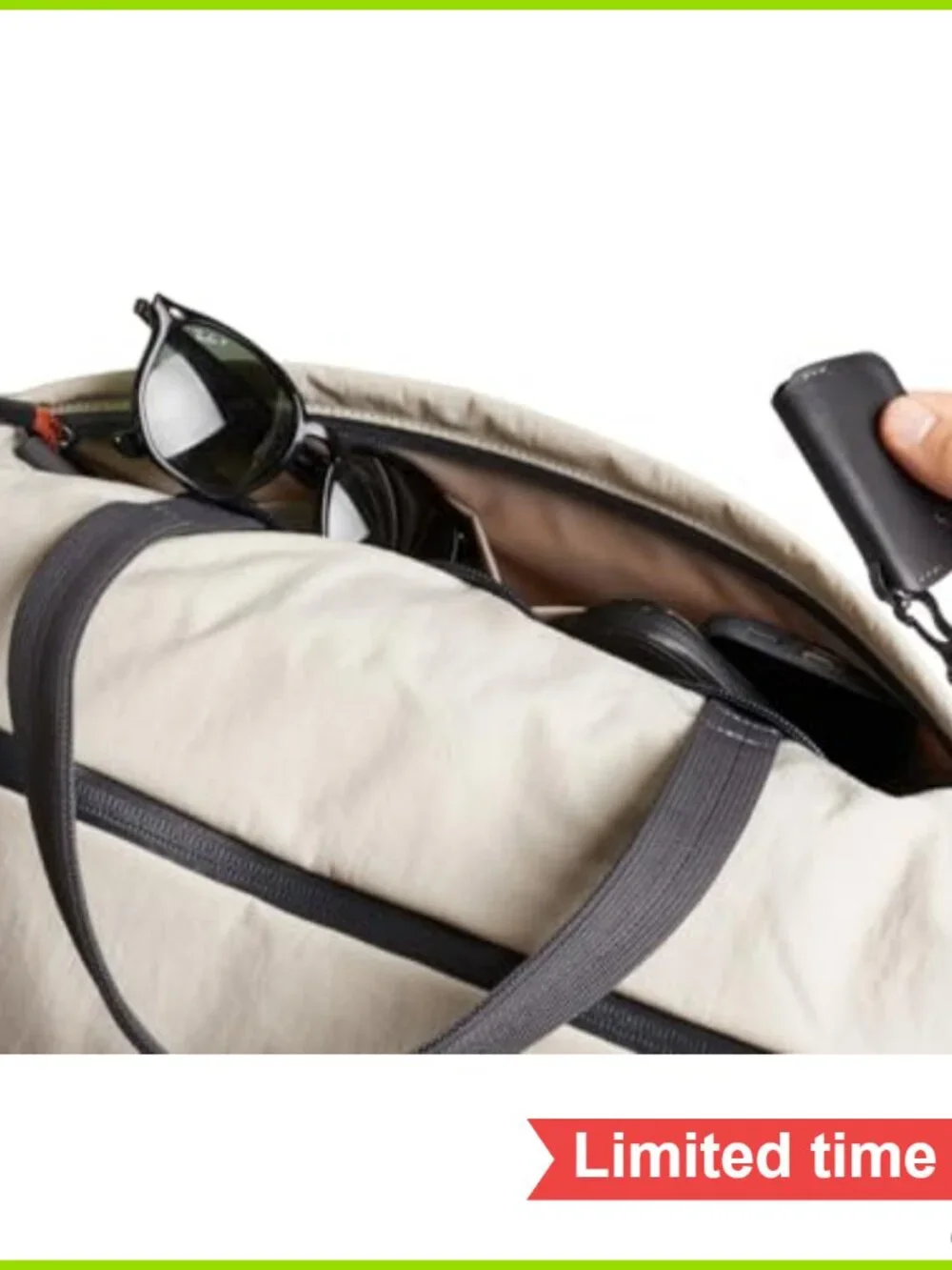 Lightweight Technical Duffel Bag Water-Resistant Recycled PET with Detachable